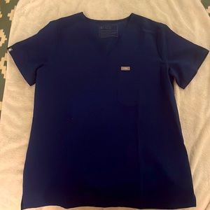 Figs Catarina One-Pocket Scrub Top - Electric Blue, gently used, small.